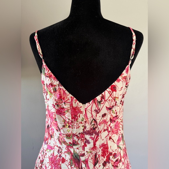 Anthropologie Pink Floral Midi Dress - Picture 4 of 11